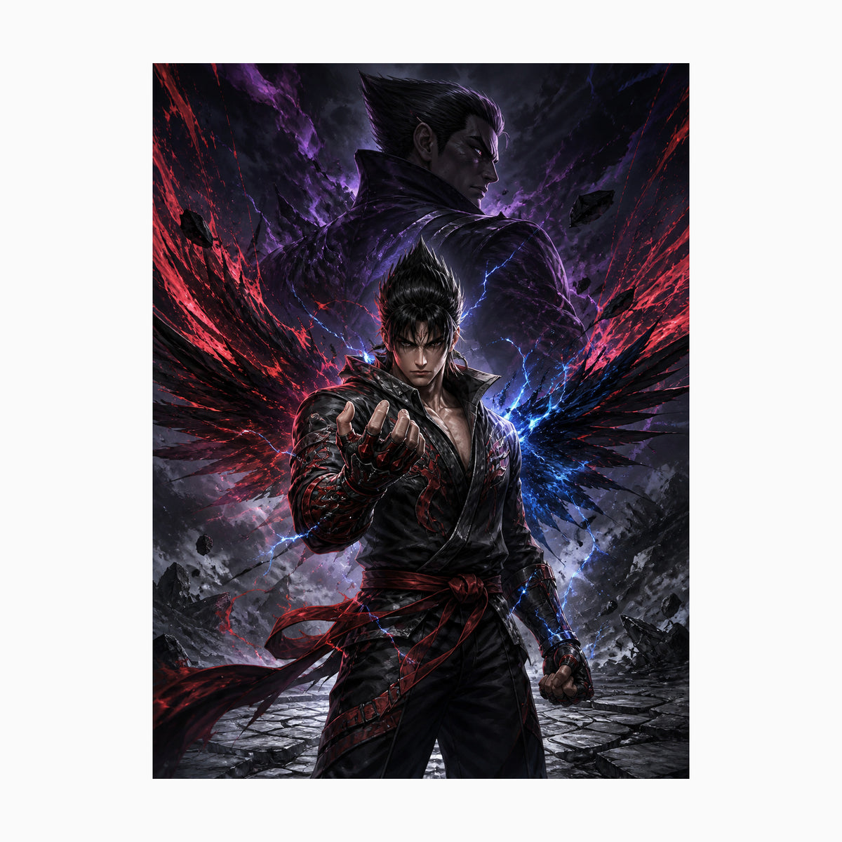 Jin Kazama and Kazuya Mishima Tekken 8 wall art preview