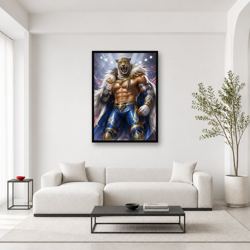 King Tekken 8 wall art displayed in a bright editorial room