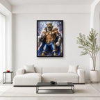 King Tekken 8 wall art displayed in a bright editorial room