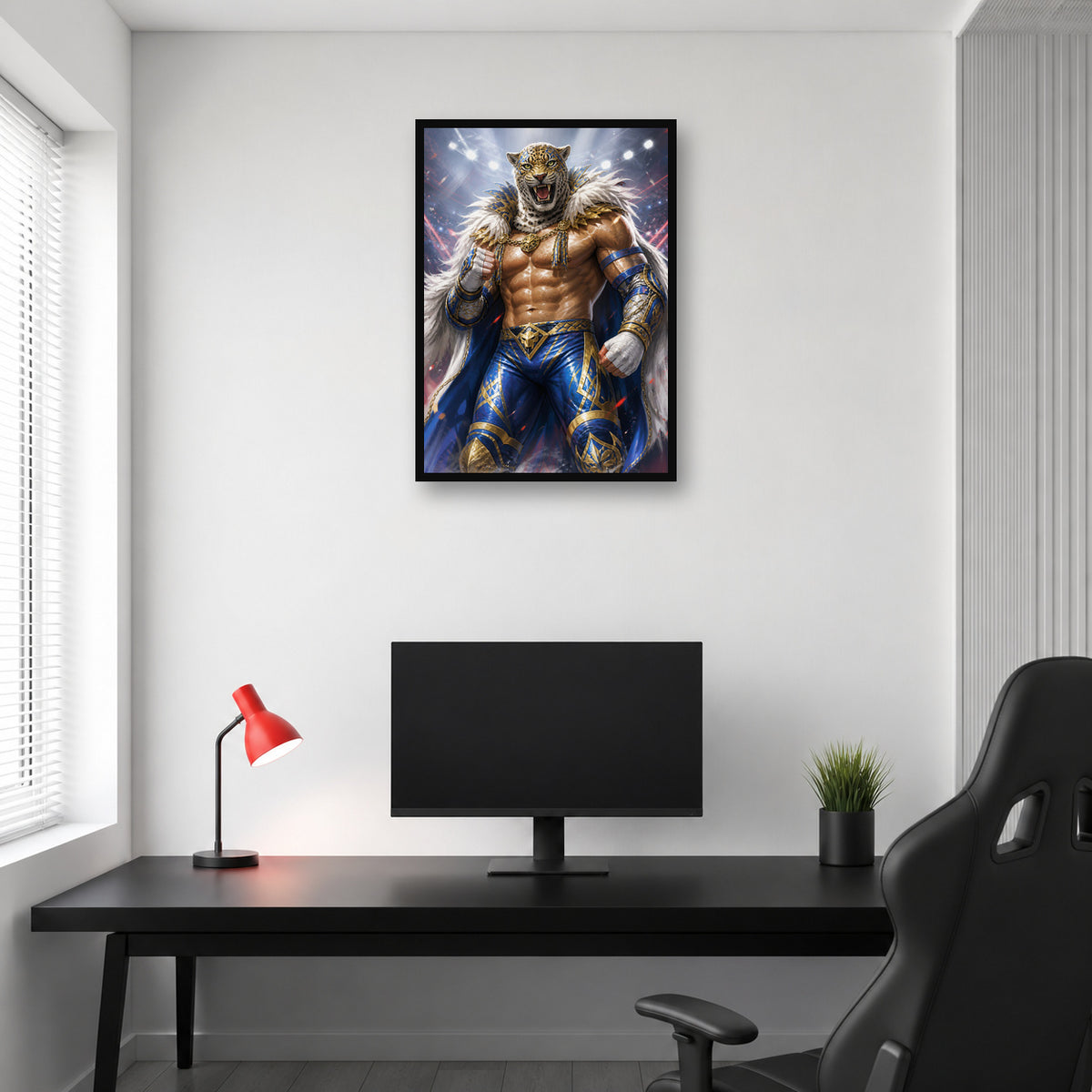 King Tekken 8 wall art displayed in a gaming room
