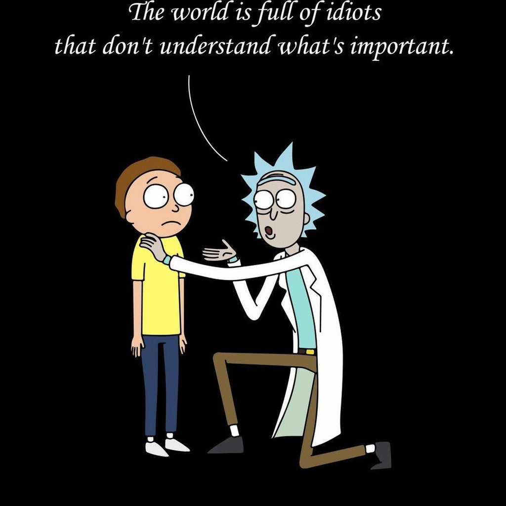 Rick and Morty World Is Full of Idiots Quote Wall Art edge-to-edge artwork preview