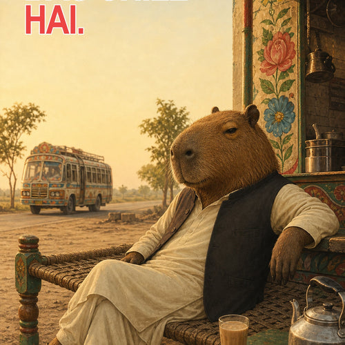 Bas Chill Hai Pakistani Capybara Wall Art edge-to-edge artwork preview