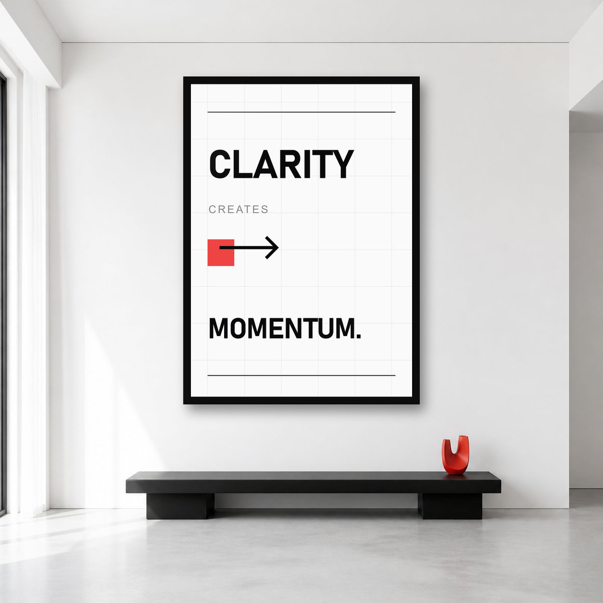 Clarity Creates Momentum wall art in XL A0 size
