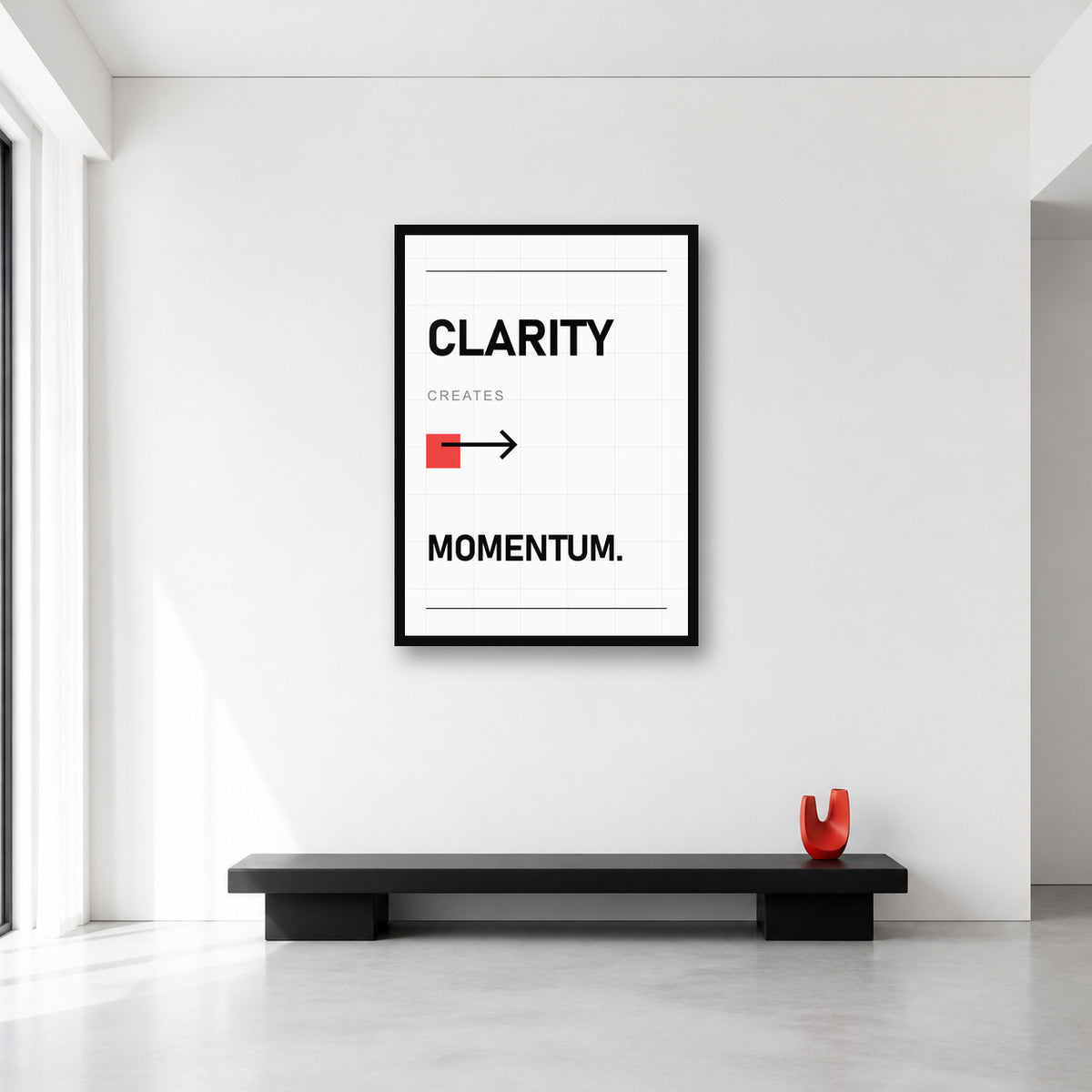 Clarity Creates Momentum wall art in Large A1 size