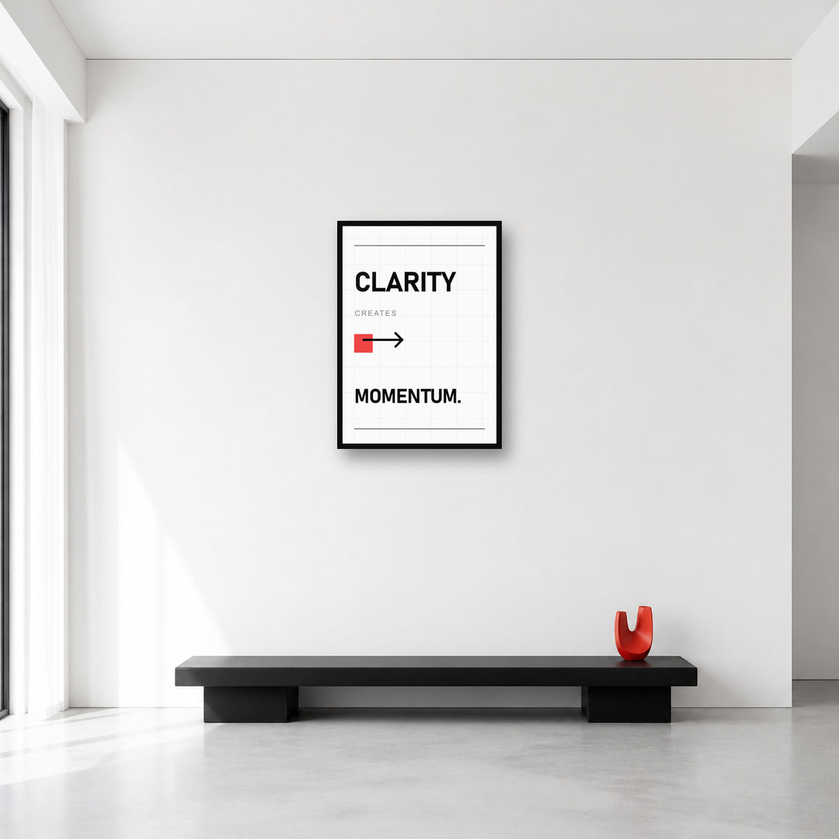 Clarity Creates Momentum wall art in Medium A2 size