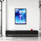 Esquie cosmic portrait wall art displayed in a collector studio