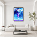 Esquie cosmic portrait wall art displayed in a bright editorial room