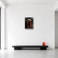 Esquie portrait wall art shown at Small scale in a minimal bright room