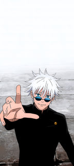 Satoru Gojo Minimal Portrait Wall Art full artwork preview