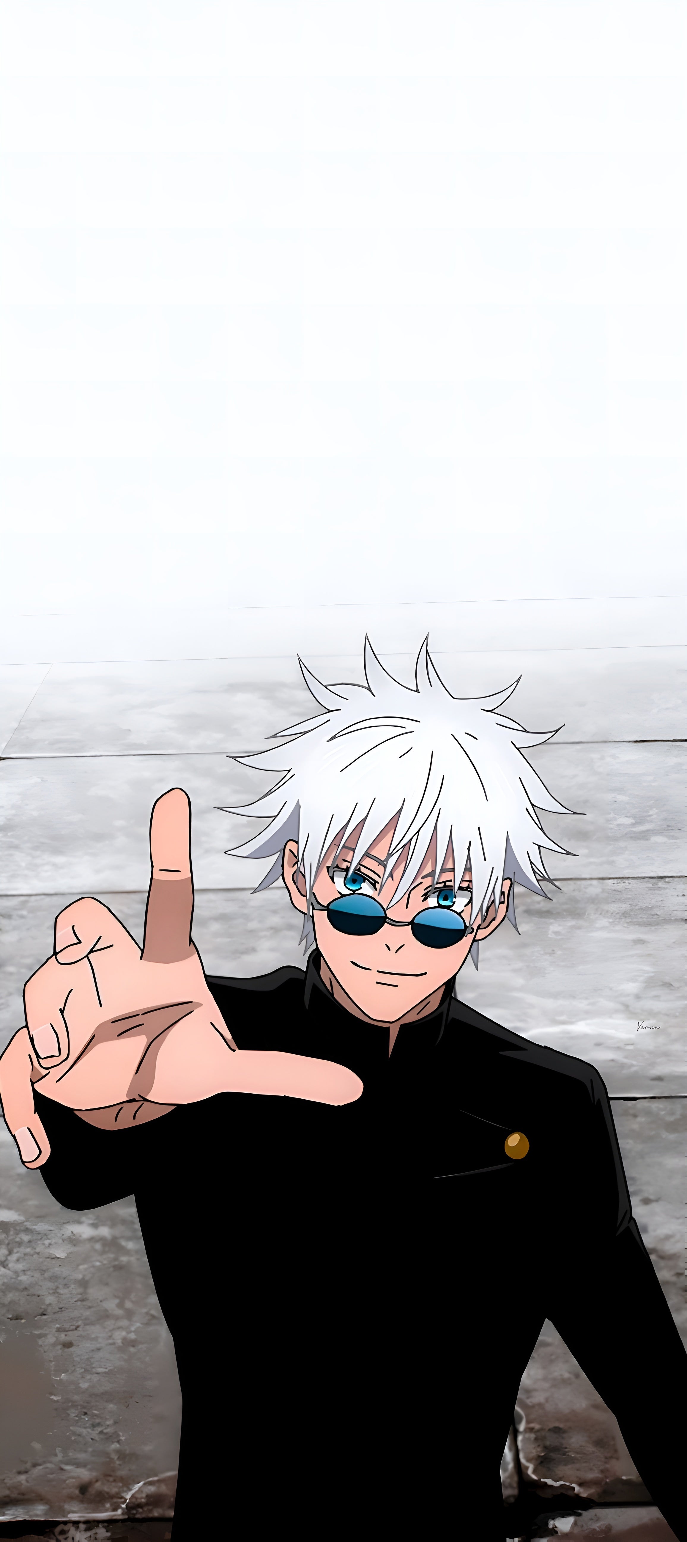 Satoru Gojo Minimal Portrait Wall Art full artwork preview