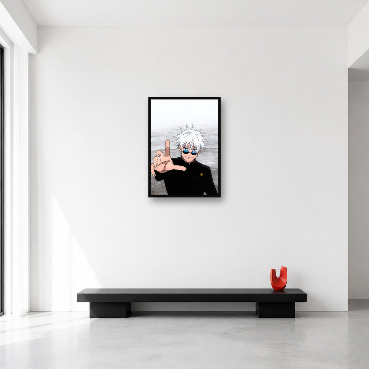 Satoru Gojo Minimal Portrait Wall Art in Medium (A2) size reference