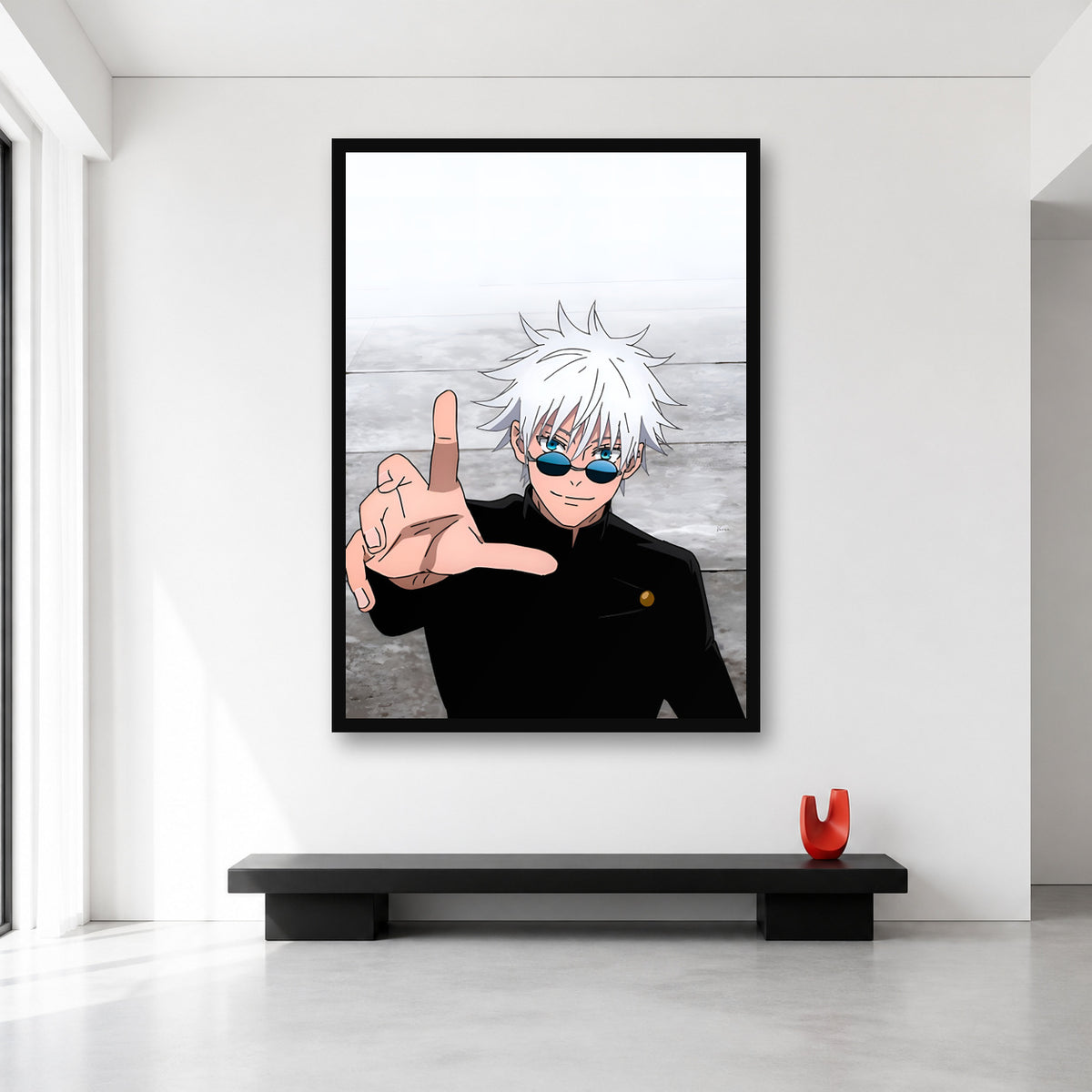 Satoru Gojo Minimal Portrait Wall Art in XL (A0) size reference