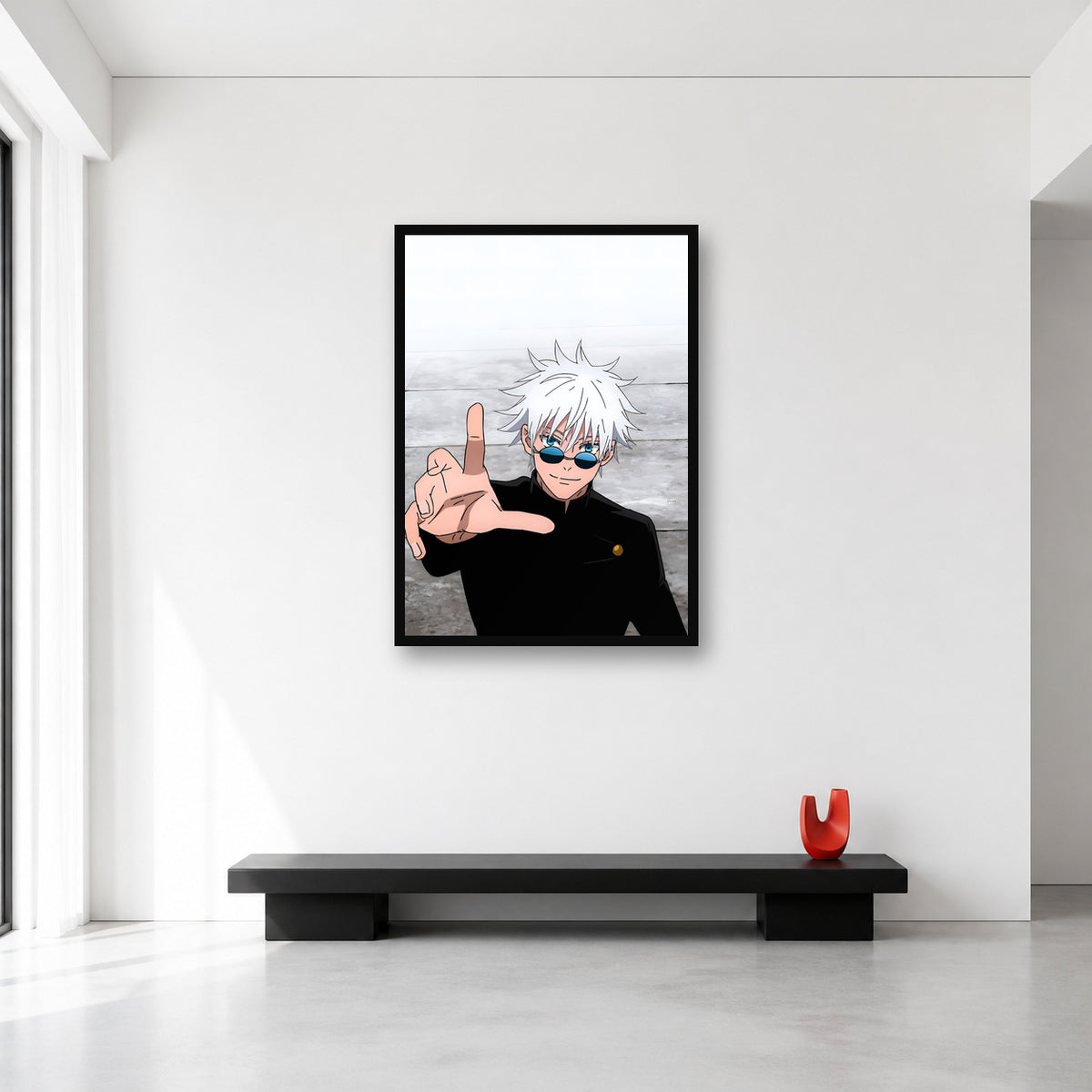 Satoru Gojo Minimal Portrait Wall Art in Large (A1) size reference