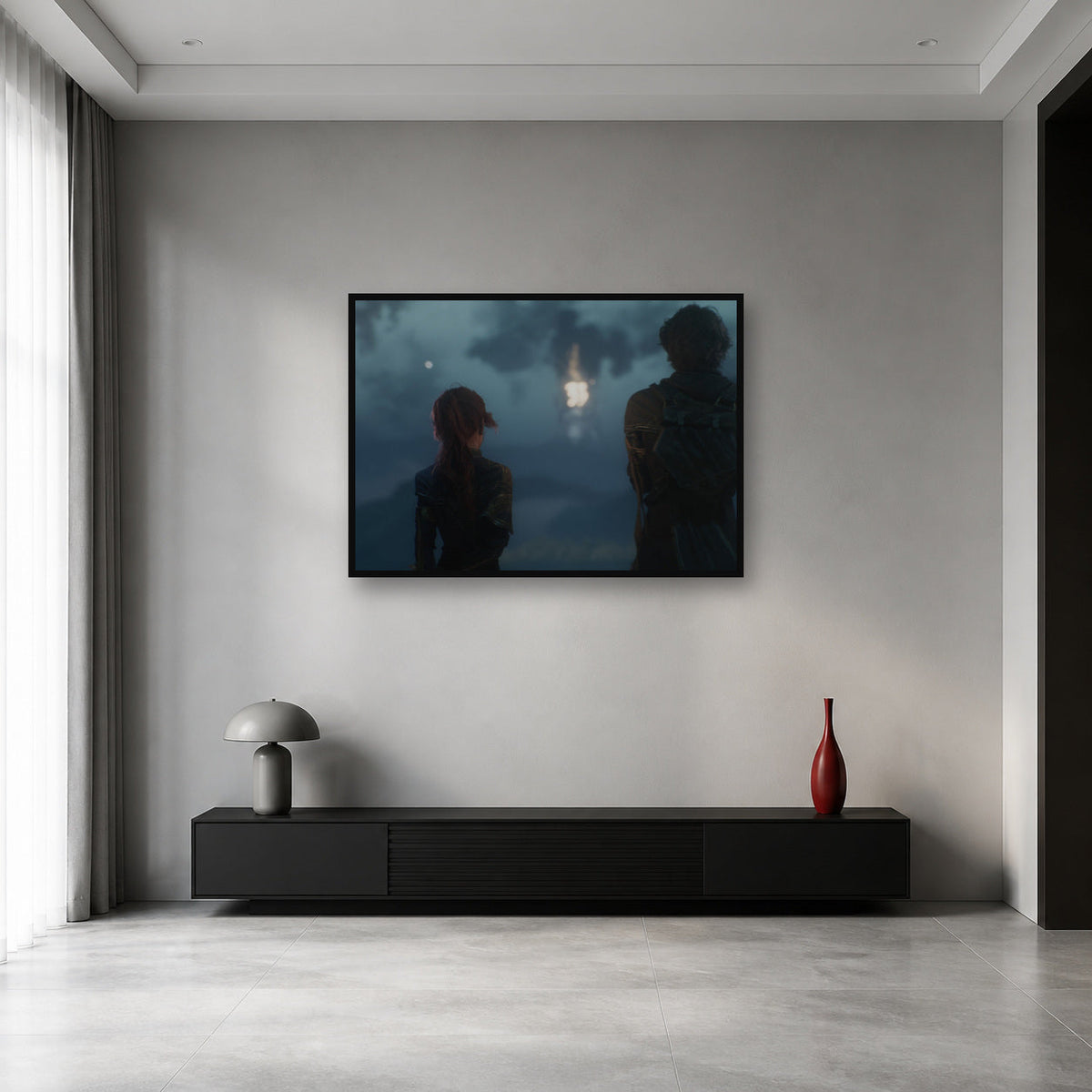 Gustave and Maelle wall art displayed in a bright art-directed interior
