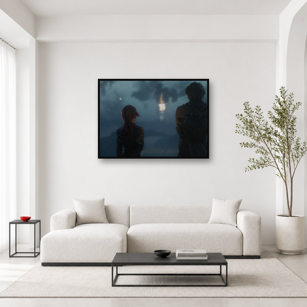 Gustave and Maelle landscape wall art displayed in a bright editorial room