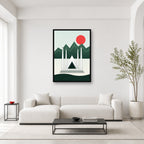 Islamabad Faisal Mosque wall art styled in a bright editorial room