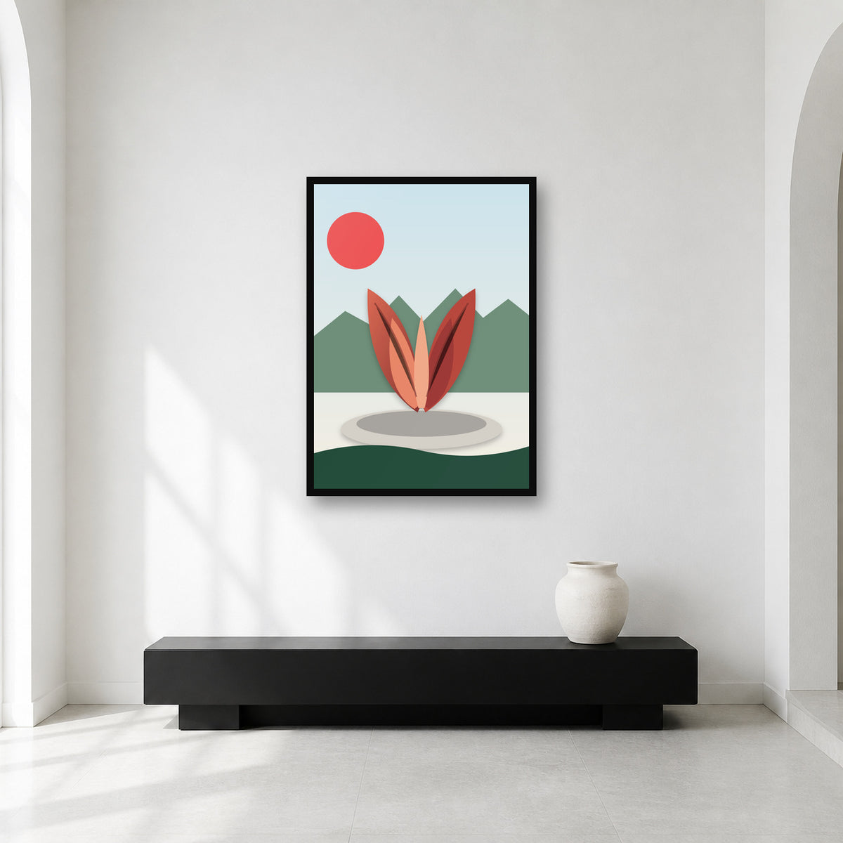 Pakistan Monument Islamabad wall art styled in a minimal gallery