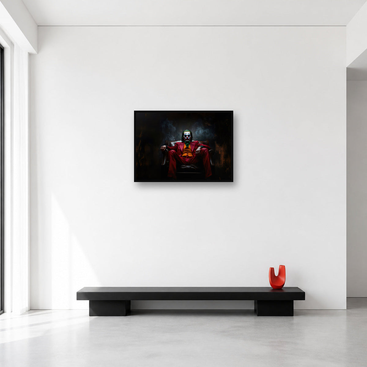 Joker Red Suit Cinematic Wall Art in Medium (A2) size reference