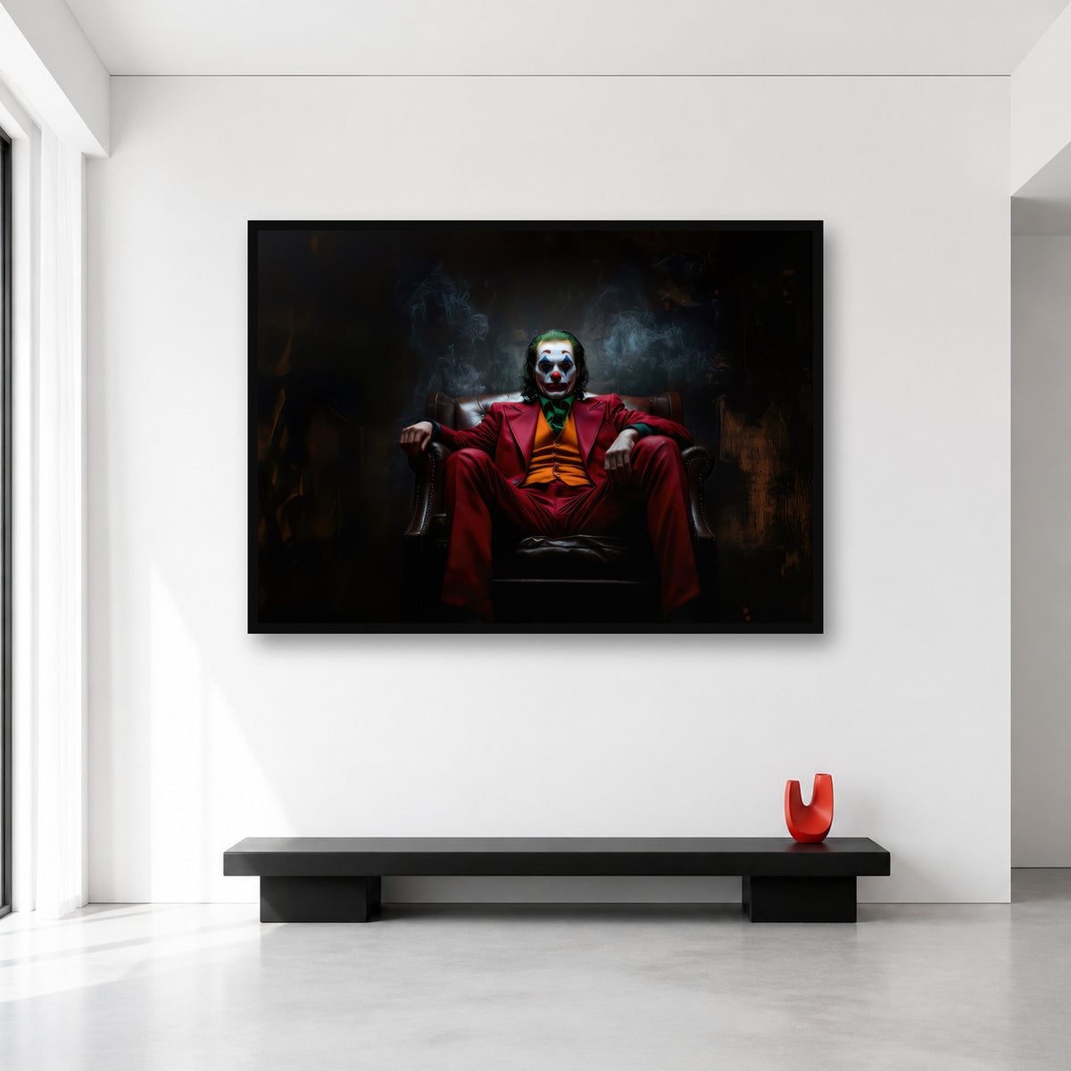 Joker Red Suit Cinematic Wall Art in XL (A0) size reference