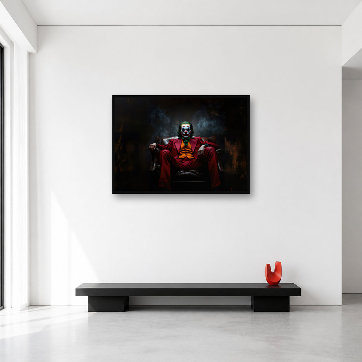 Joker Red Suit Cinematic Wall Art in Large (A1) size reference