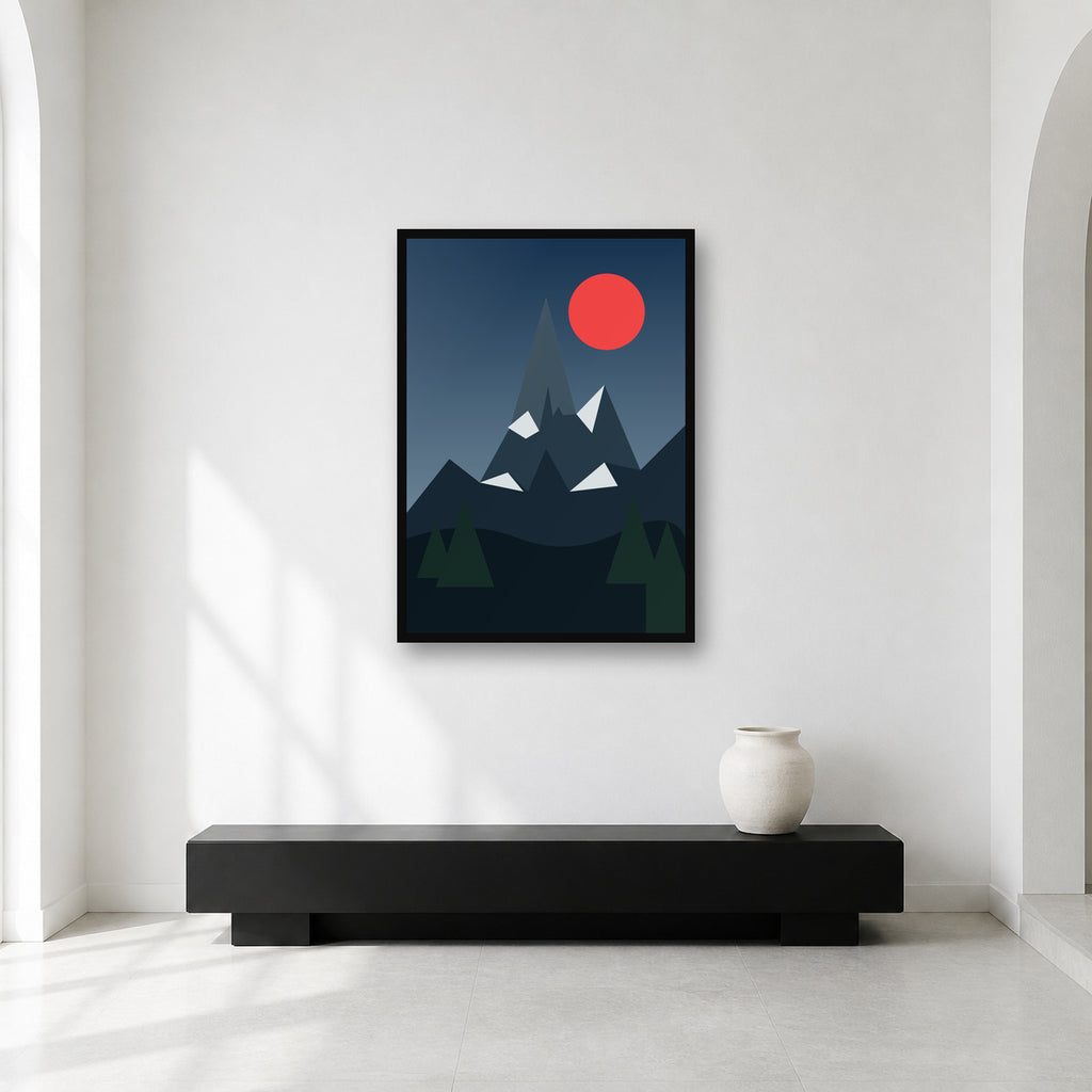 K2 mountain Pakistan wall art styled in a minimal gallery
