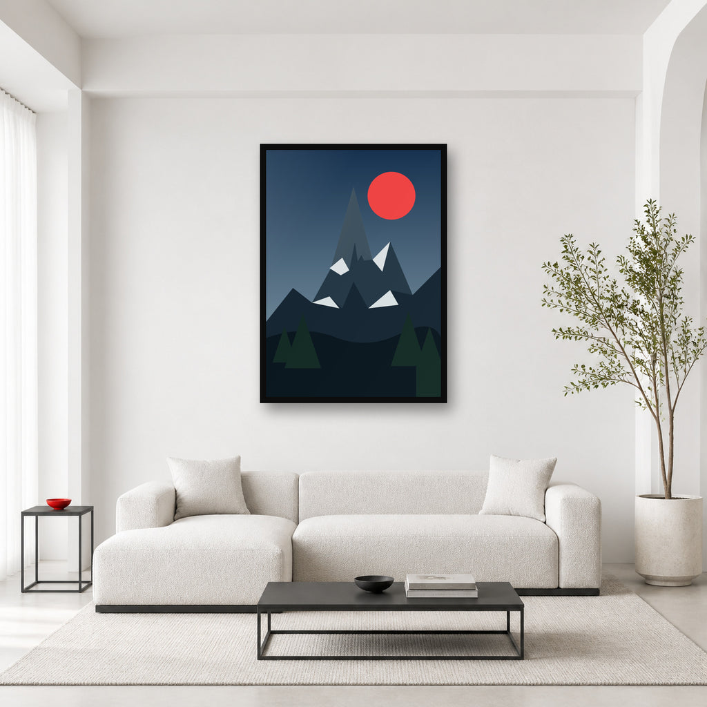 K2 mountain Pakistan wall art styled in a bright editorial room