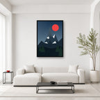 K2 mountain Pakistan wall art styled in a bright editorial room