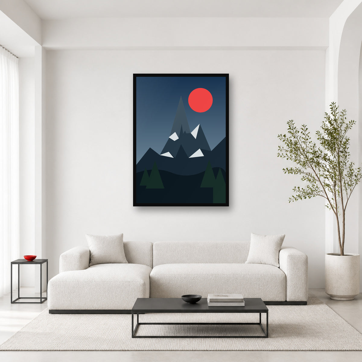 K2 mountain Pakistan wall art styled in a bright editorial room