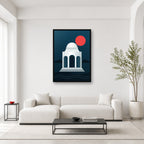 Karachi Mazar-e-Quaid wall art styled in a bright editorial room