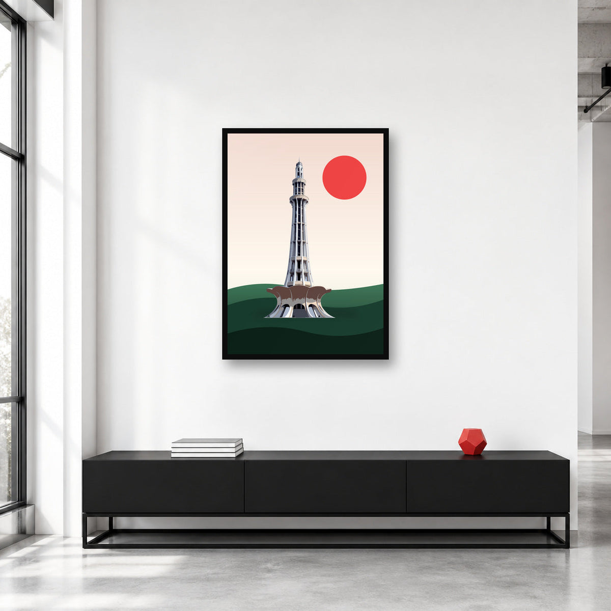 Lahore Minar-e-Pakistan wall art styled in a collector studio