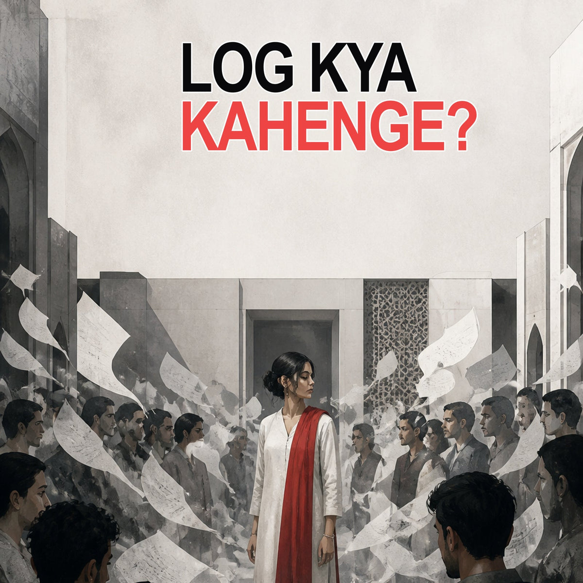 Log Kya Kahenge Pakistani Quote Wall Art edge-to-edge artwork preview