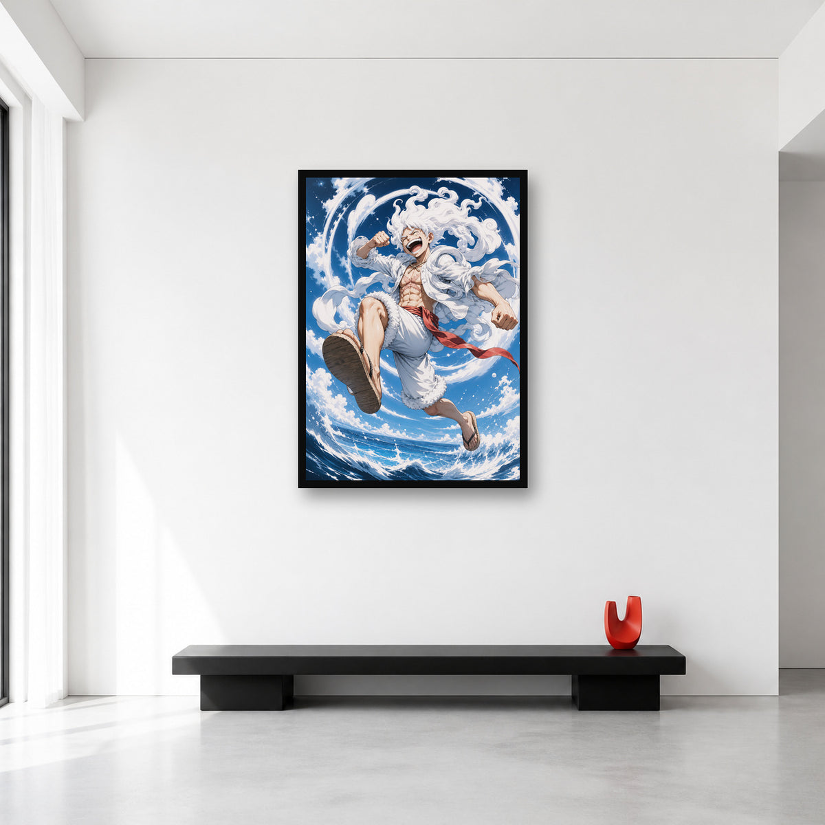 Luffy Gear 5 One Piece wall art shown in Large A1 size