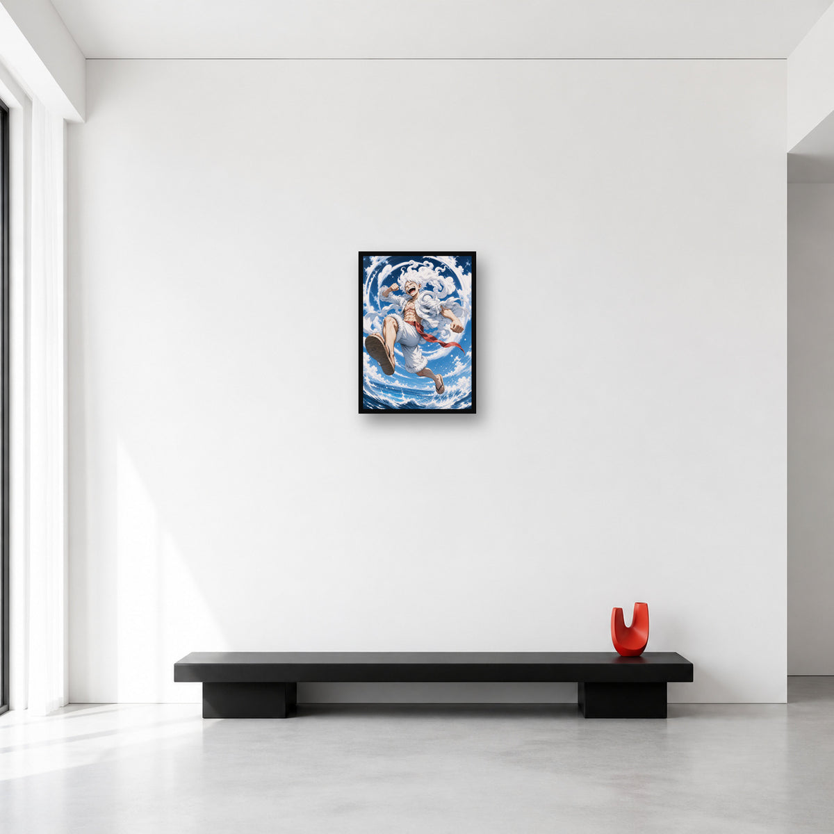 Luffy Gear 5 One Piece wall art shown in Small A3 size