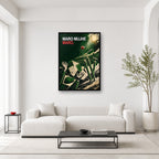 Maro Mujhe Maro Cricket Meme Wall Art framed in a bright editorial room