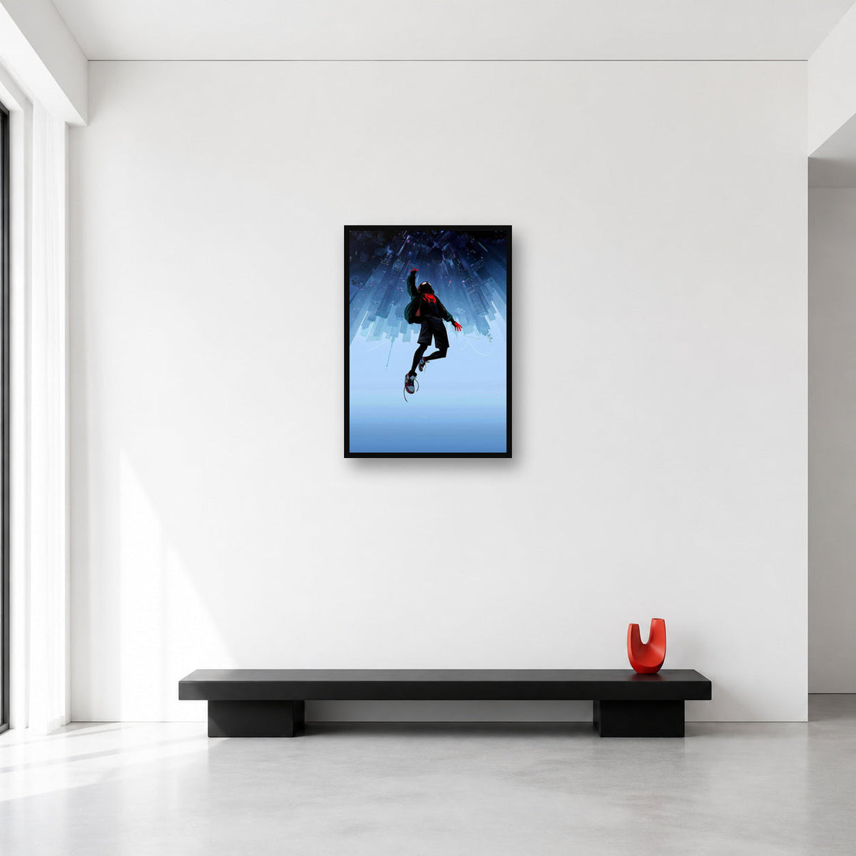 Miles Morales Upside Down City Wall Art in Medium (A2) size reference