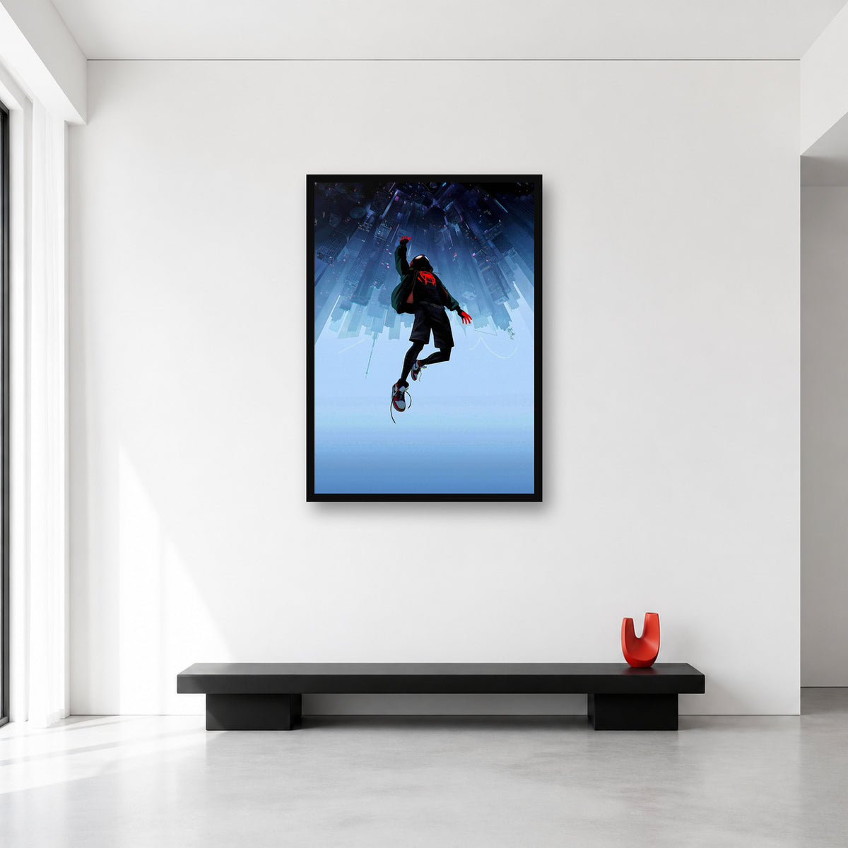 Miles Morales Upside Down City Wall Art in Large (A1) size reference