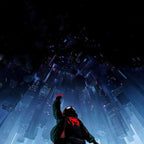 Miles Morales upside down city artwork preview with character fully visible