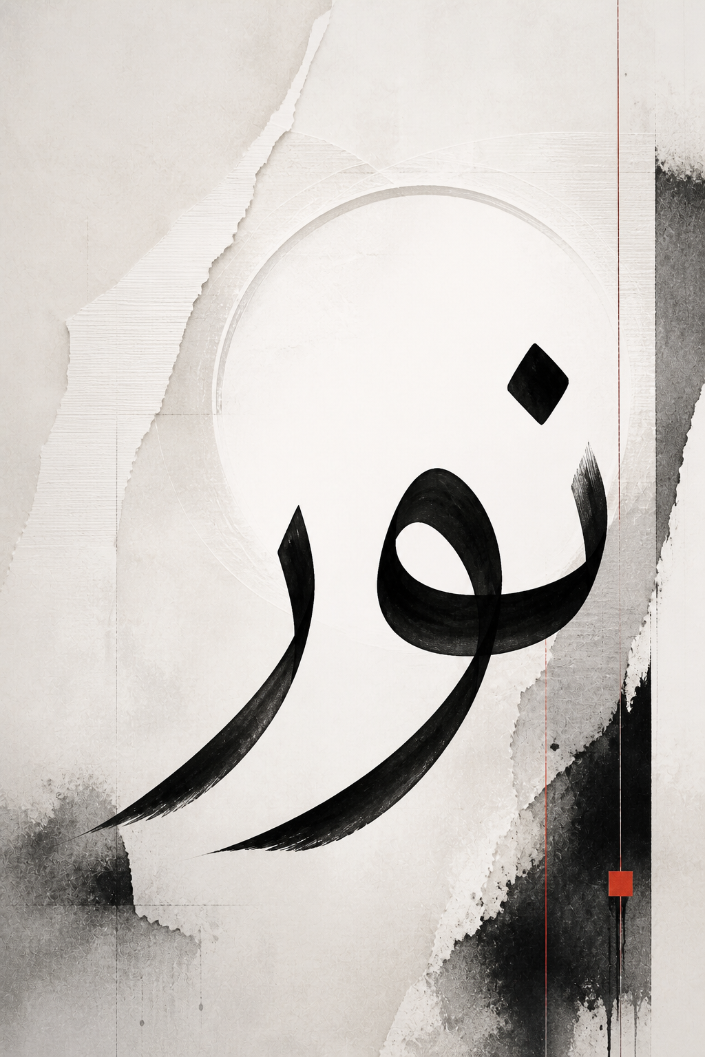 Noor Arabic calligraphy wall art full artwork preview