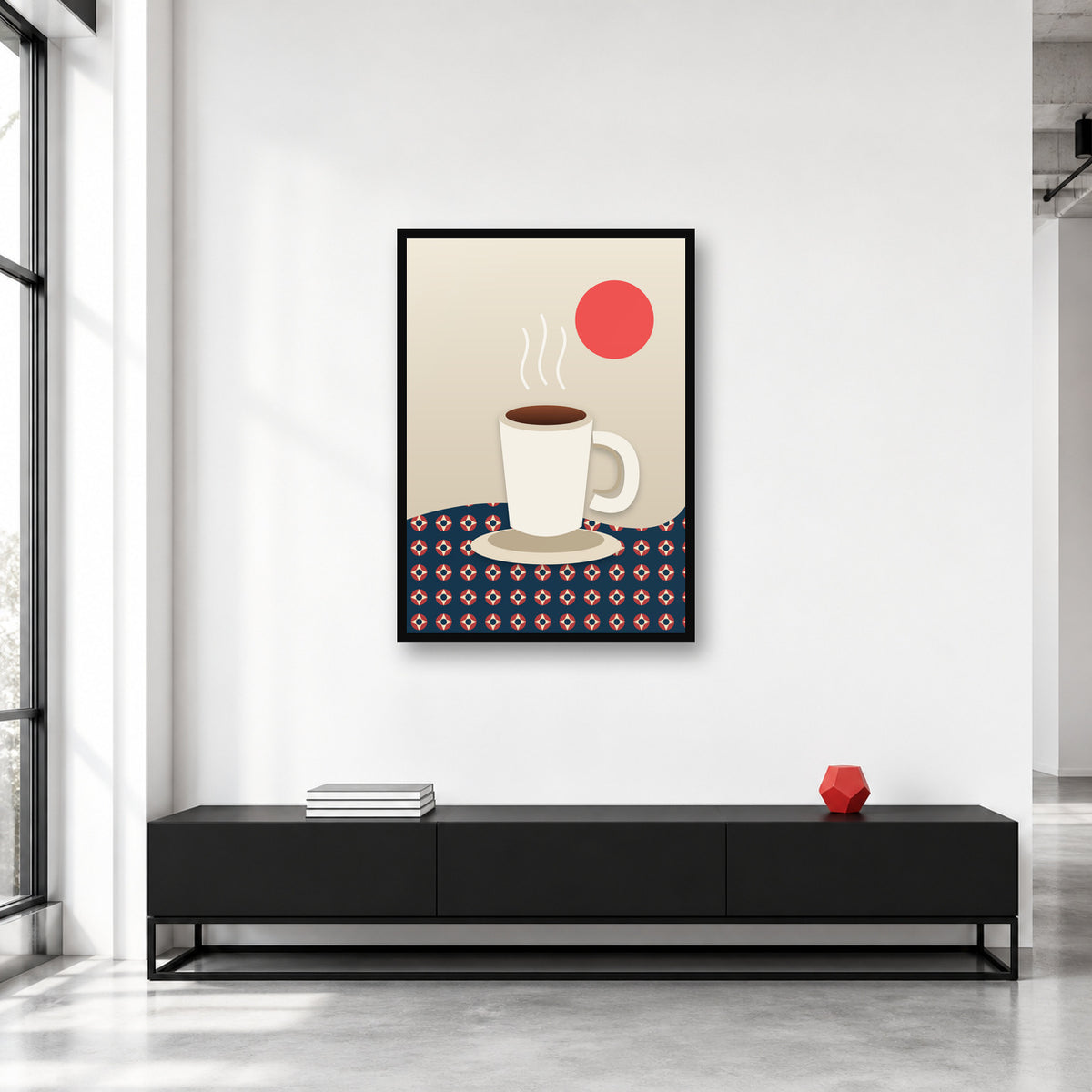 Pakistani chai and Ajrak wall art styled in a collector studio