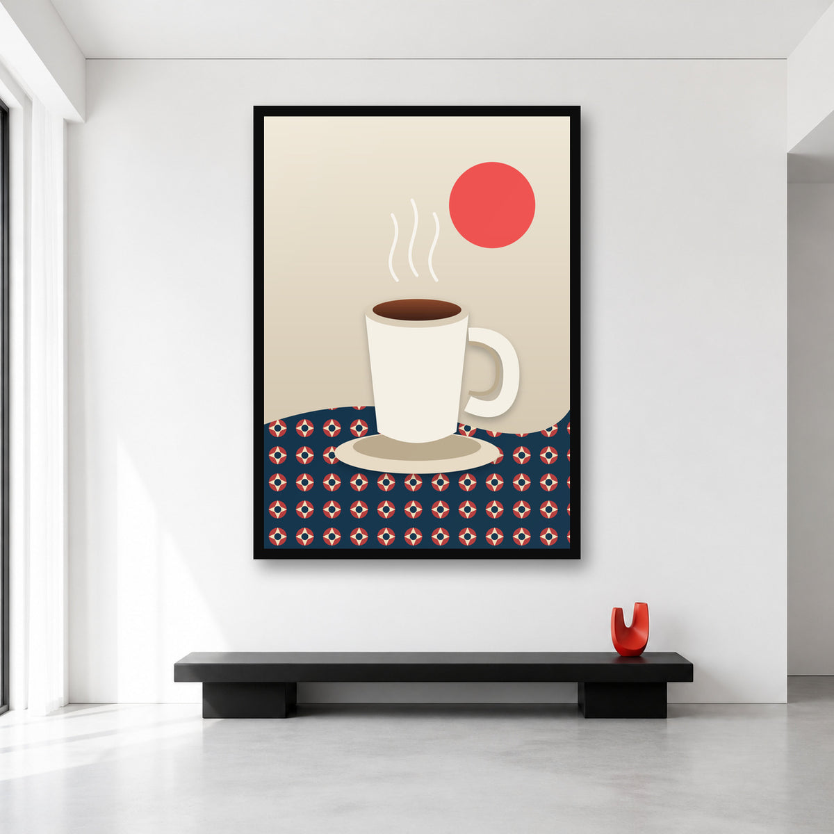 Pakistani chai and Ajrak wall art in XL A0 size reference
