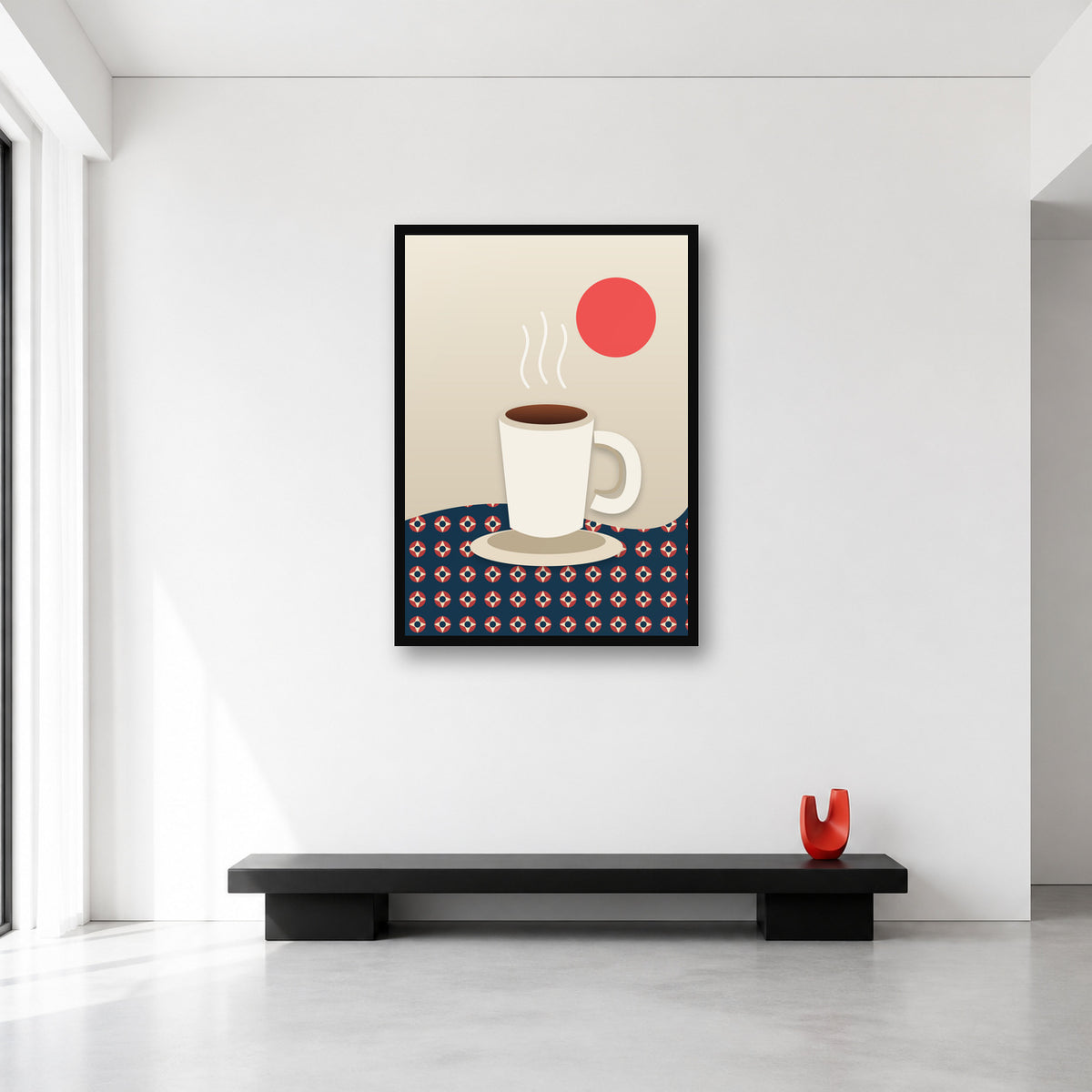 Pakistani chai and Ajrak wall art in Large A1 size reference