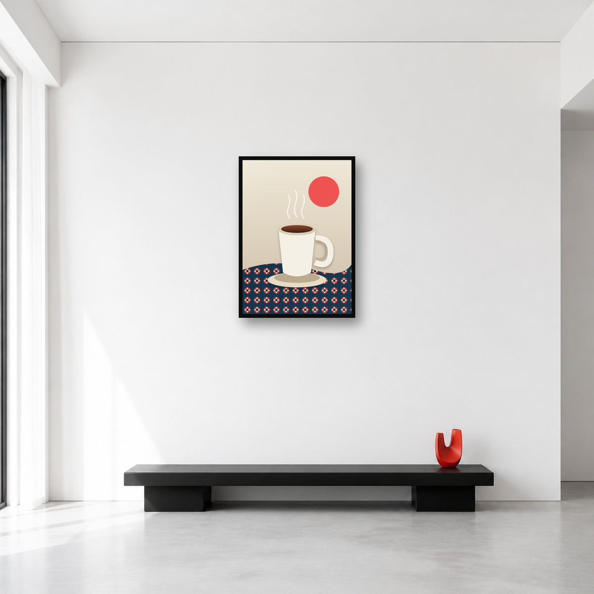 Pakistani chai and Ajrak wall art in Medium A2 size reference