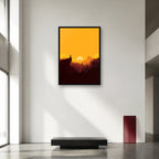 Rick and Morty Sunset Canyon Wall Art shown in an artwork-directed room