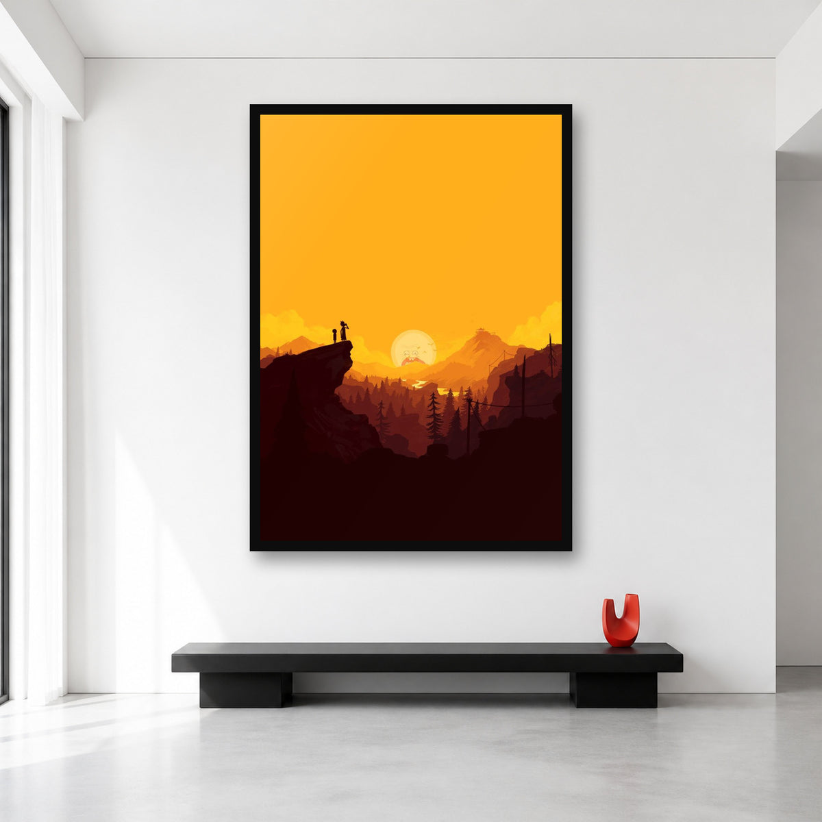 Rick and Morty Sunset Canyon Wall Art in XL (A0) size reference