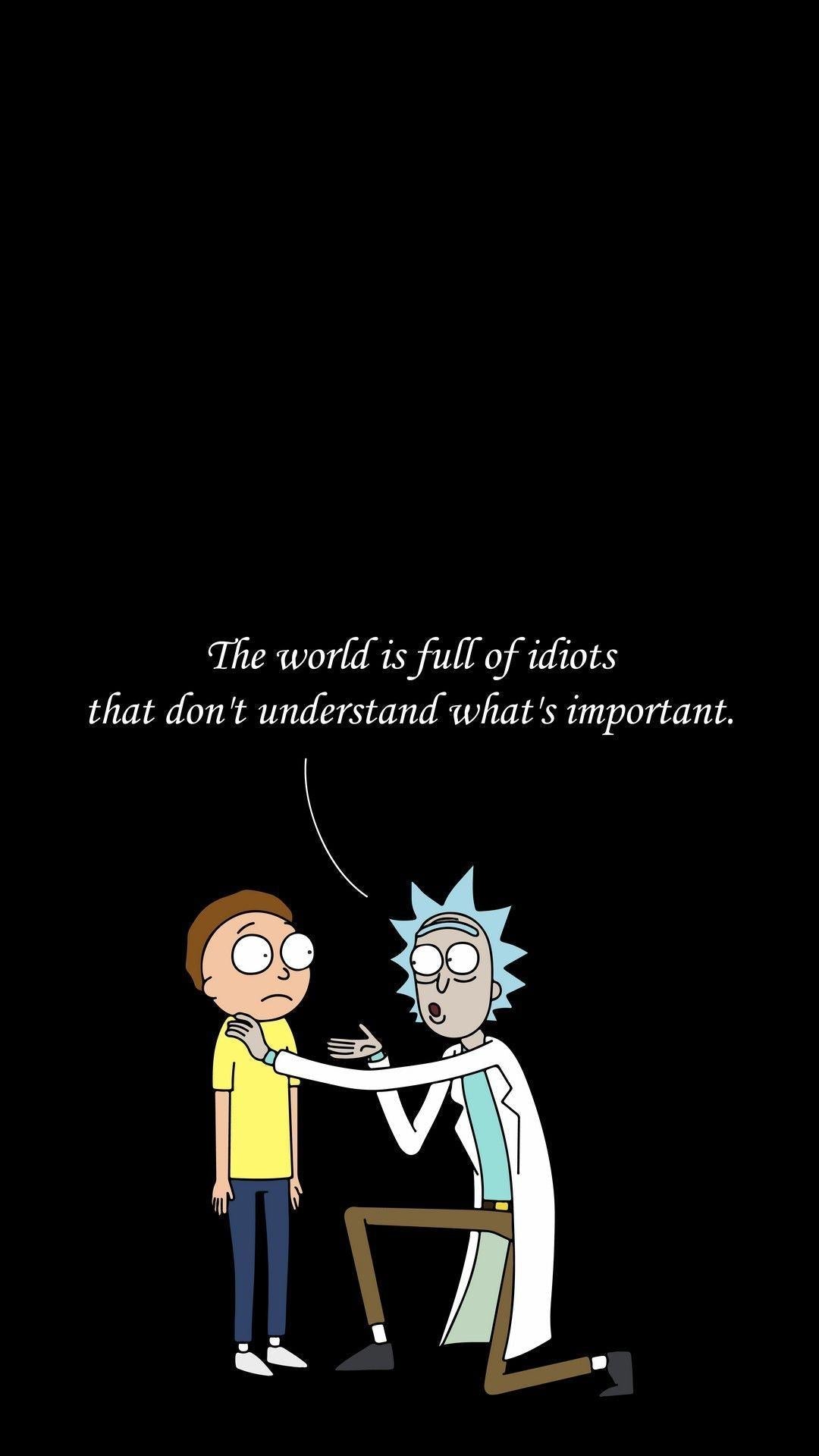 Rick and Morty World Is Full of Idiots Quote Wall Art full artwork preview