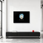 Wubba Lubba Dub Dub Rick and Morty Wall Art shown in a collector studio