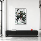 Roronoa Zoro One Piece wall art in a bright collector studio