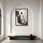 Rumi and Shams Sufi wall art shown in an artwork-directed room