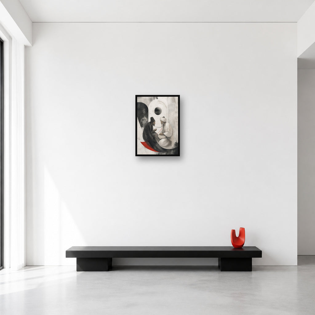 Rumi and Shams Sufi wall art in Small (A3) size reference