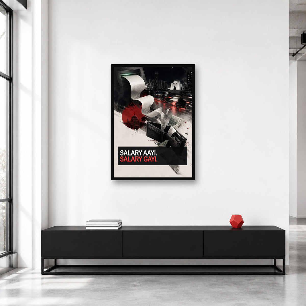 Salary Aayi Salary Gayi Pakistani Meme Wall Art framed in a collector studio